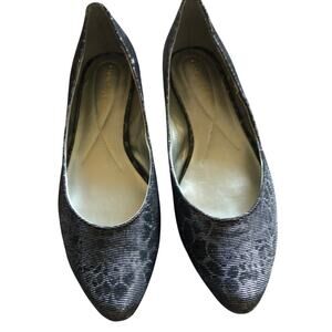 Andrew Gellar black and silver cheetah leopard  flats sz 9-1/2